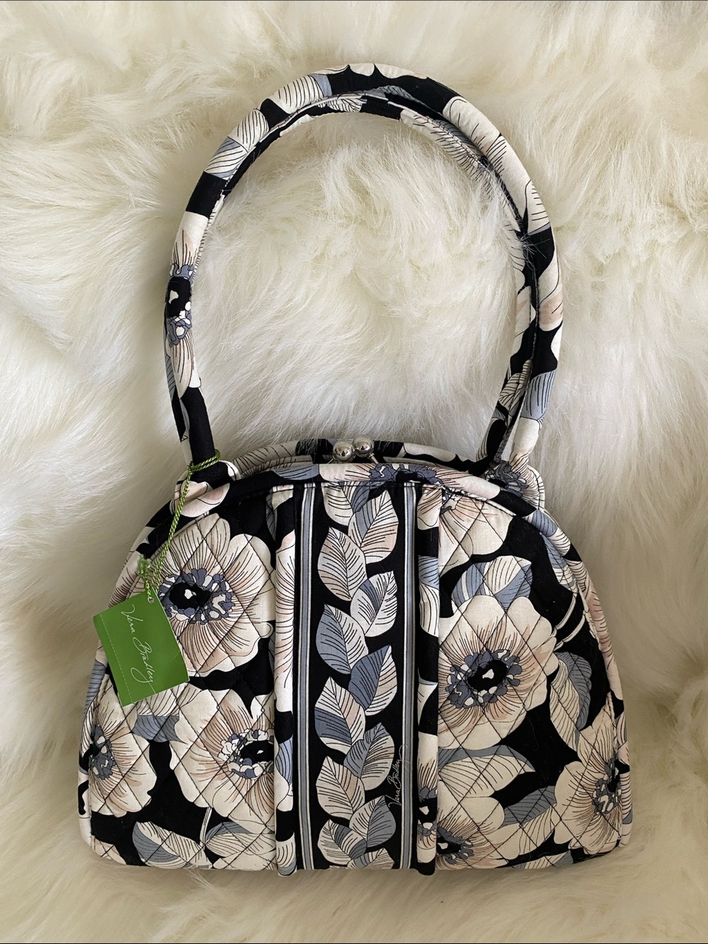 Vera Bradley Eloise Floral Dome Shoulder Bag in Night and Day Pattern (retired)